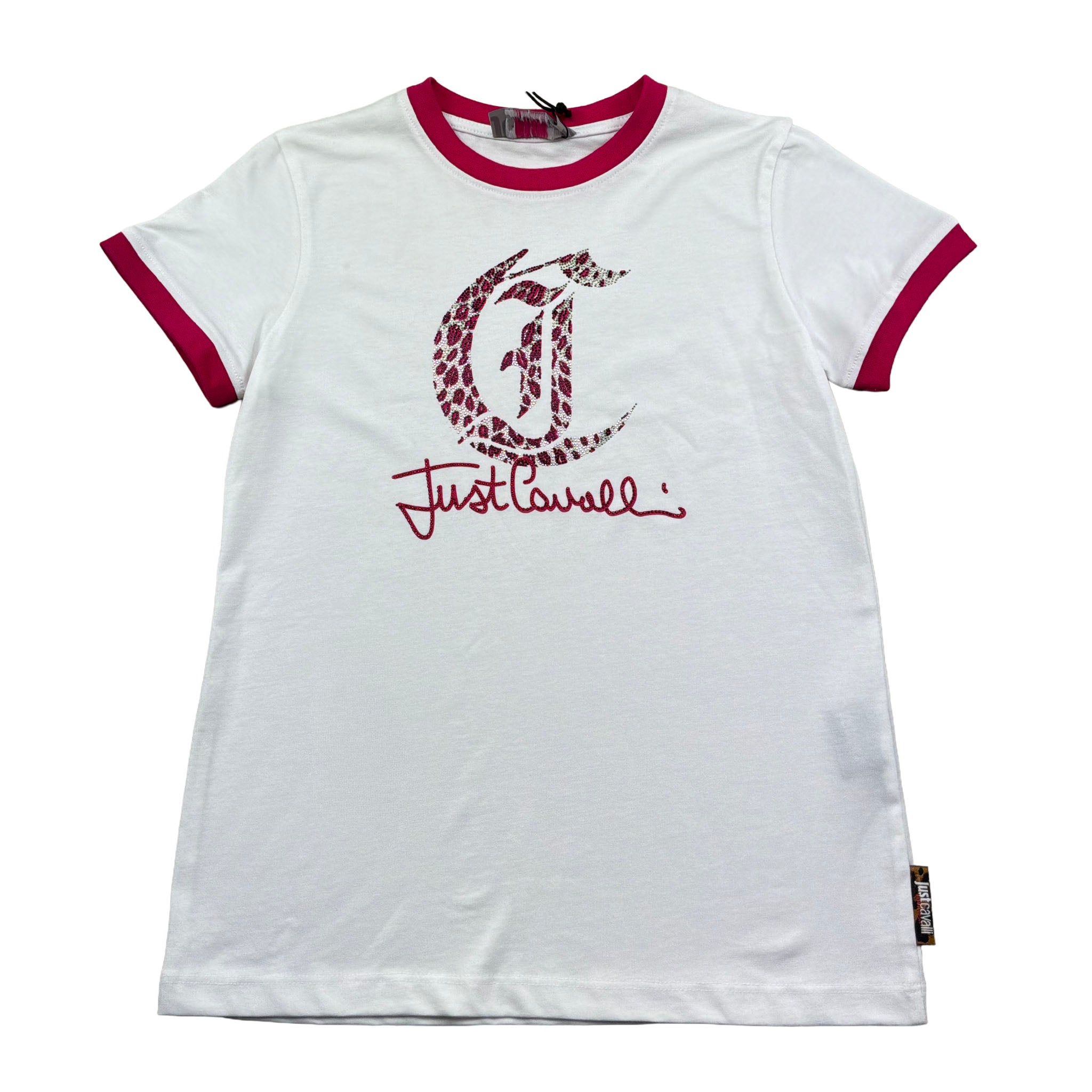 Just Cavalli T-Shirt Girocollo Tinta Unita con Stampe per Bambino JGP26054TS BIANCO JUST CAVALLI 