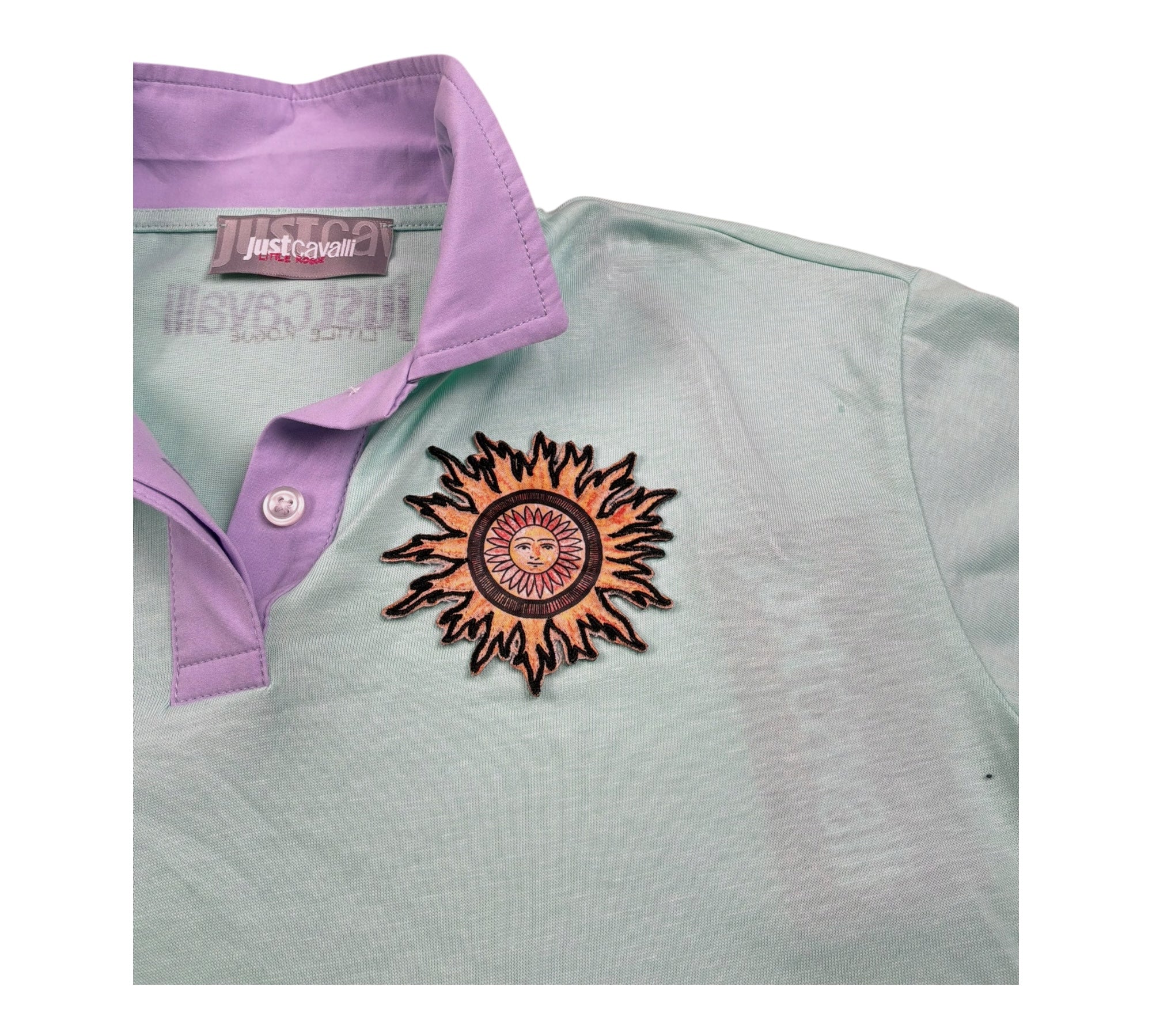 Just Cavalli Polo Mezza Manica Tinta Unita con Colletto per Bambina JGP26077PO VERDE ACQUA JUST CAVALLI 