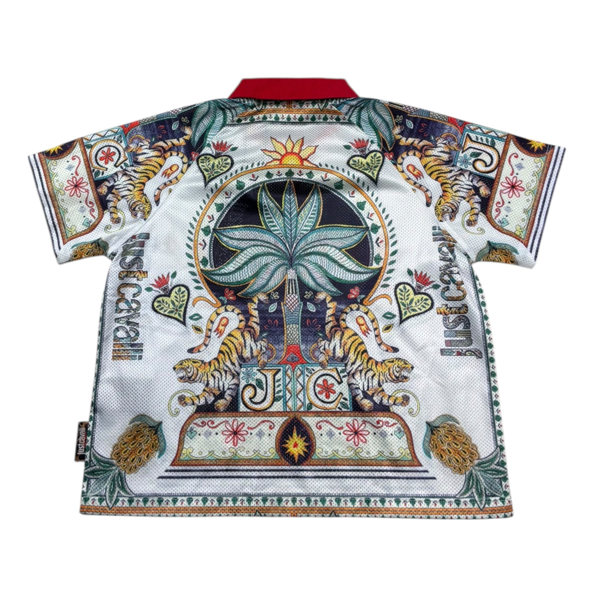 Just Cavalli Polo Mezza Manica Stampa Fantasia con Colletto In Contrasto per Bambino JGP26105PO BIANCO JUST CAVALLI 