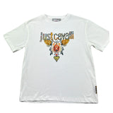 Just Cavalli T-Shirt Girocollo Tinta Unita con Stampa per Bambina JGP26114TS BIANCO JUST CAVALLI 