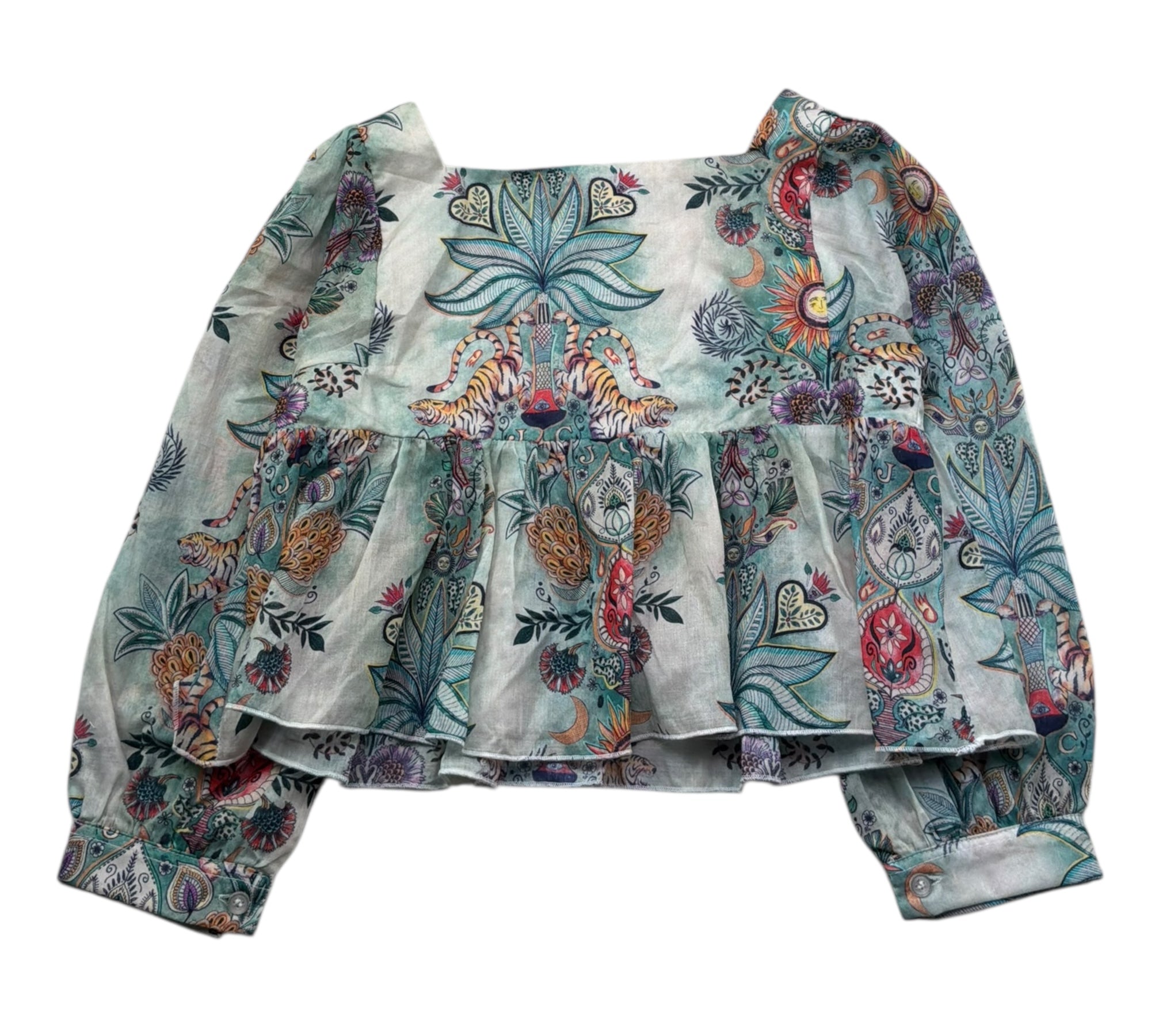 Just Cavalli Camicia Manica Lunga Stampa Fantasia per Bambina JGP26132BL AZZURRO JUST CAVALLI 