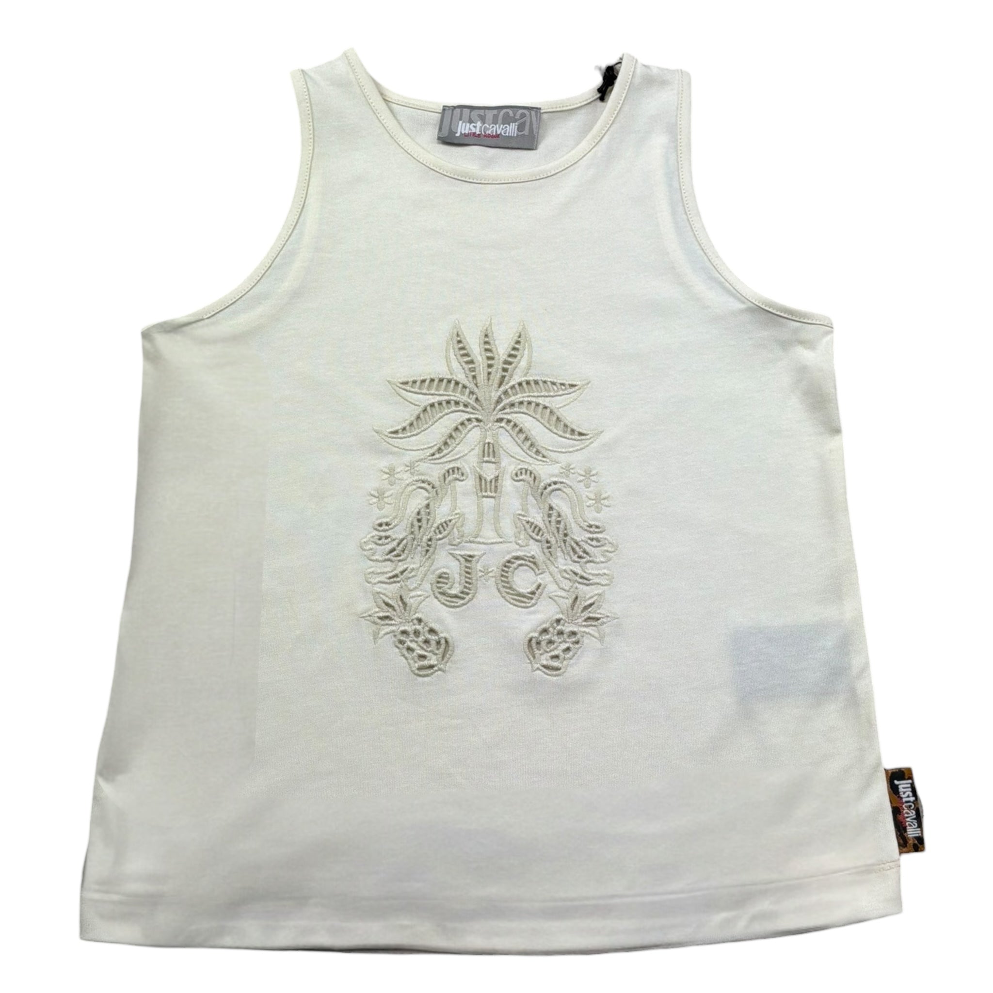 Just Cavalli Canotta Girocollo Tinta Unita con Trafori per Bambina JGP26135CN AVORIO JUST CAVALLI 