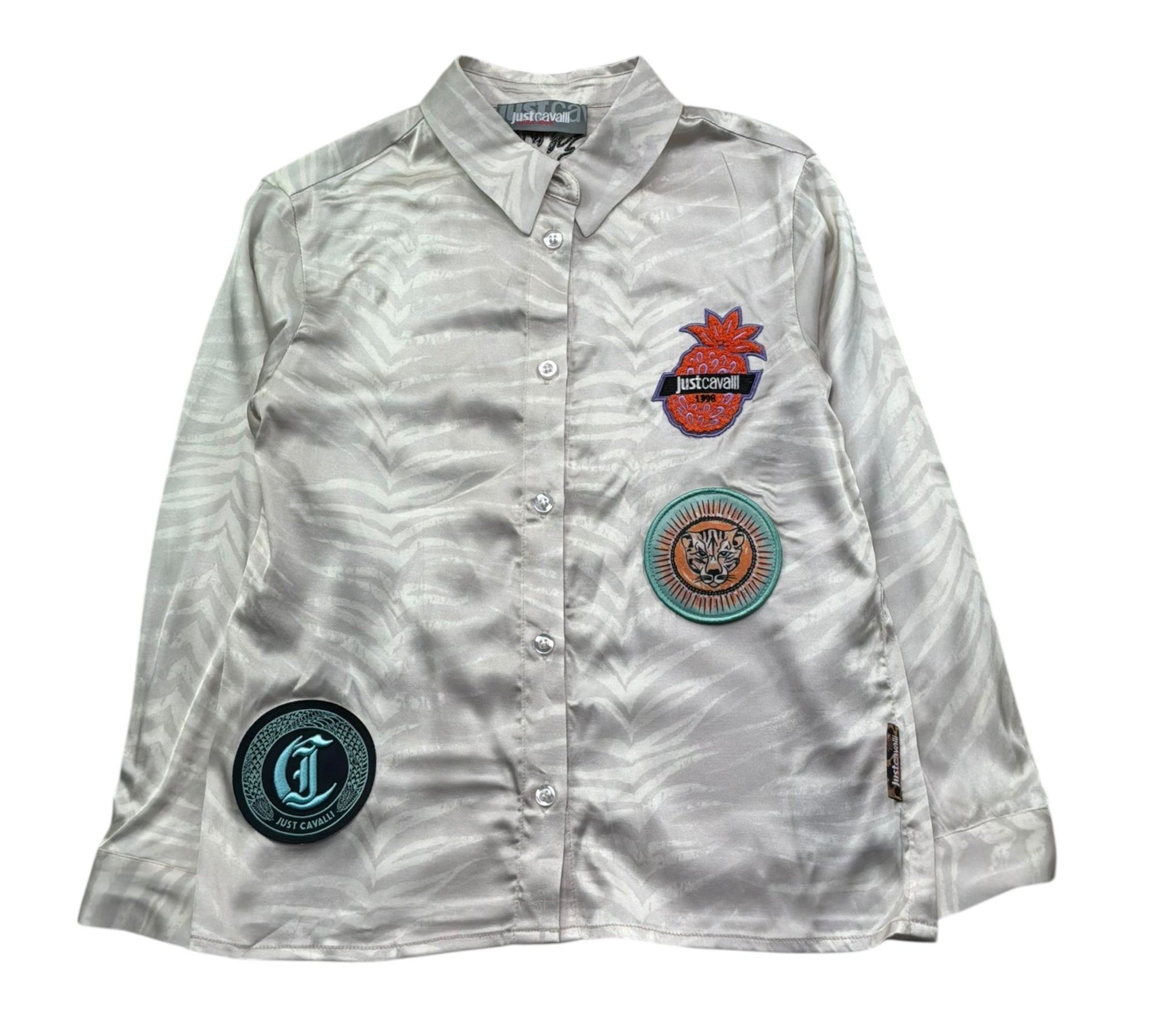 Just Cavalli Completo 2 Pezzi Camicia-Pantalone Modello Palazzo con Elastico In Vita per Bambina JGP26146CE BEIGE JUST CAVALLI 