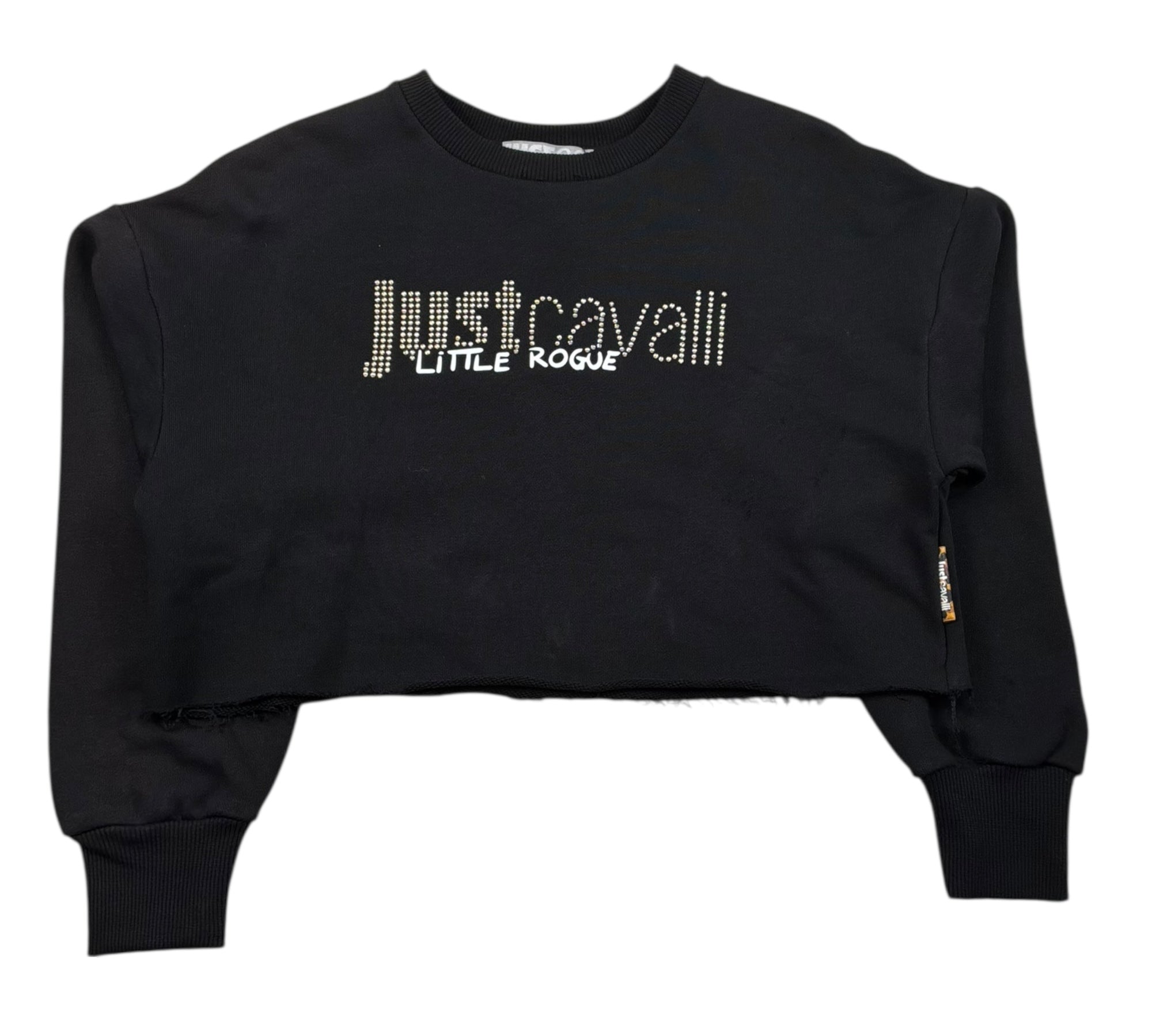 Just Cavalli Felpa Chiusa Girocollo Tinta Unita Modello Crop per Bambina JGP26174FE NERO JUST CAVALLI 