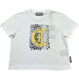 Just Cavalli T-Shirt Girocollo Tinta Unita con Logo per Bambina JGP26185TS BIANCO JUST CAVALLI 