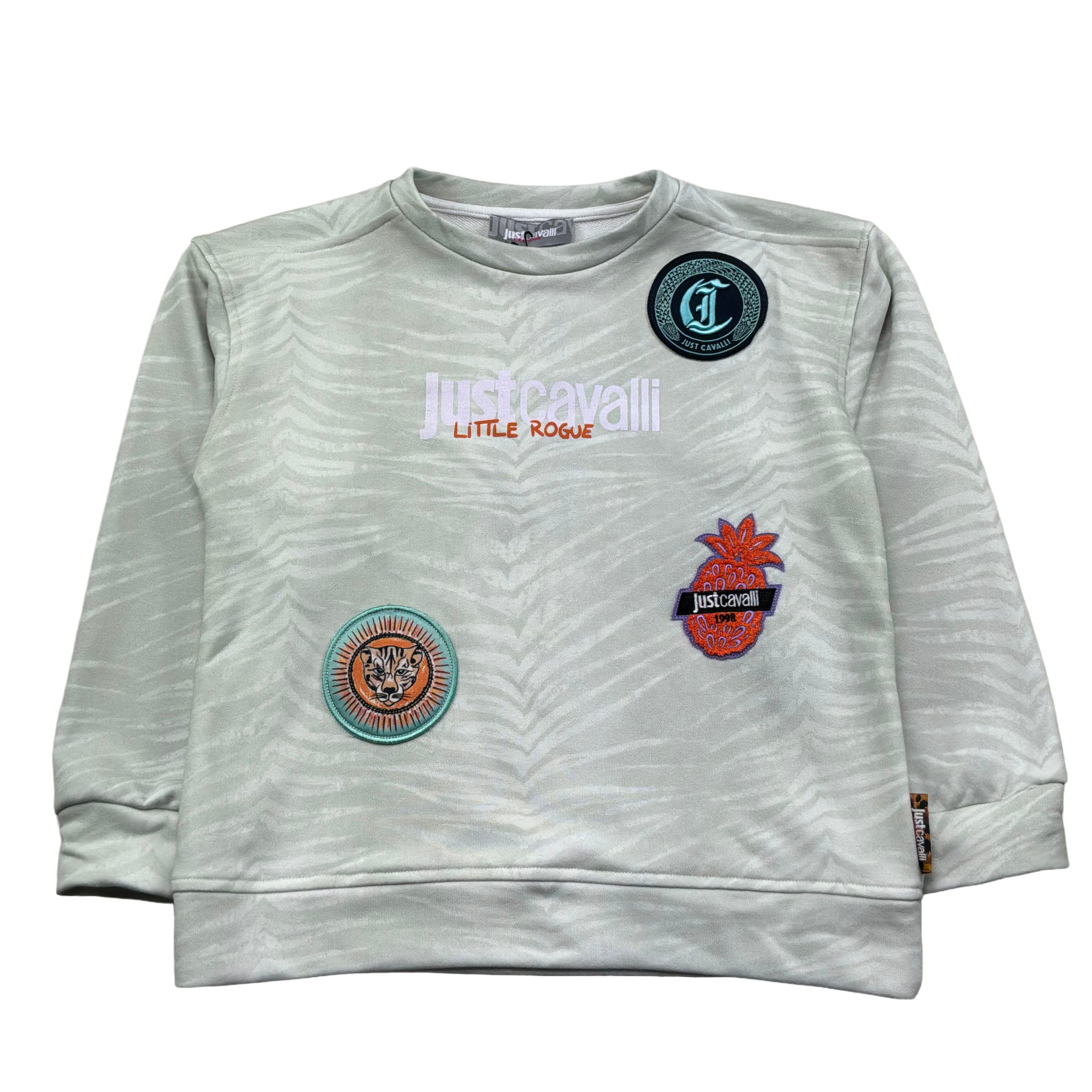 Just Cavalli Felpa Chiusa Girocollo Tinta Unita con Stampe per Bambino JGP26204FE VERDE JUST CAVALLI 