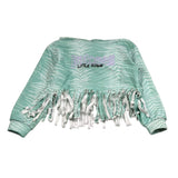 Just Cavalli Felpa Tinta Unita con Cappuccio E Frange per Bambina JGP26213FE VERDE ACQUA JUST CAVALLI 