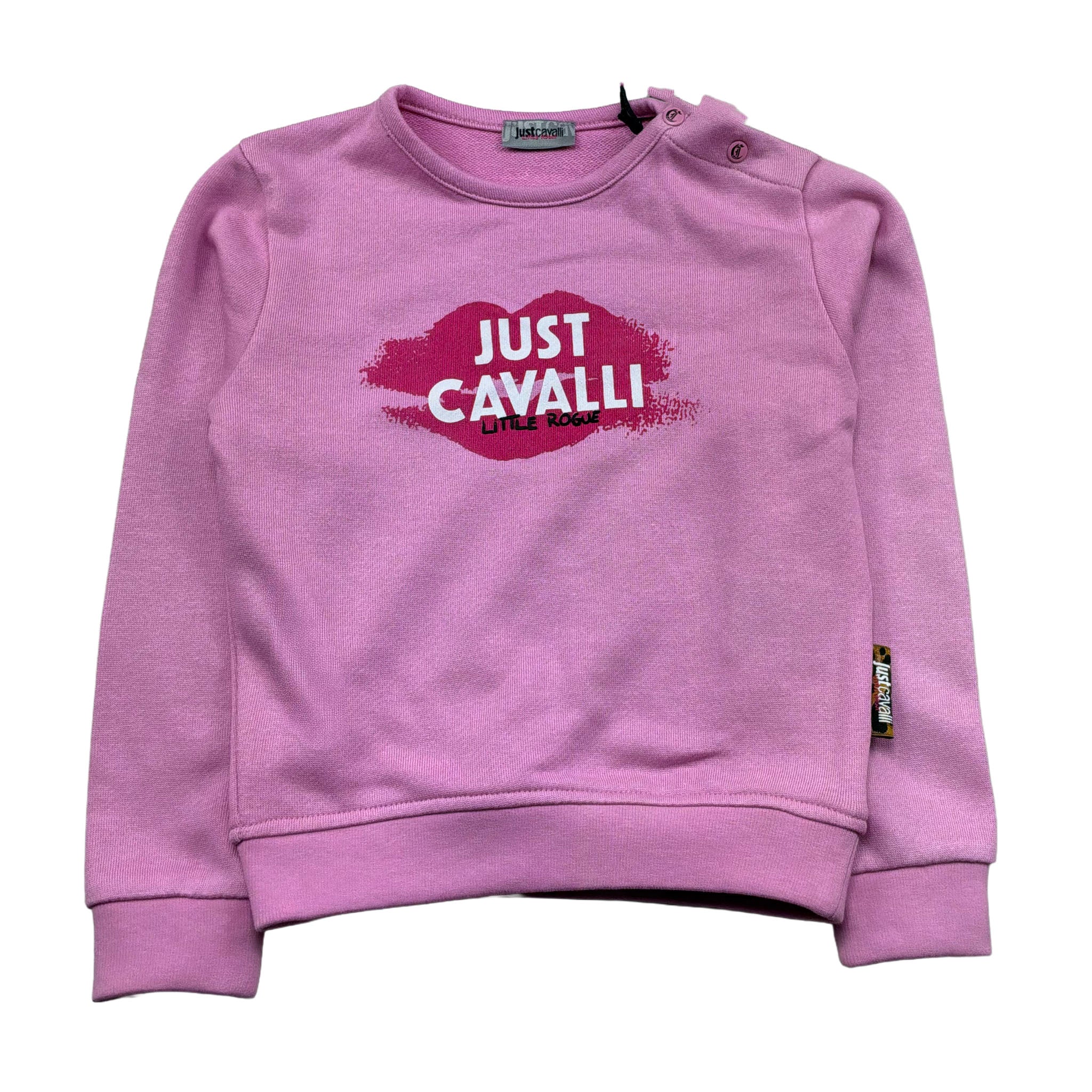 Just Cavalli Felpa Chiusa Girocollo Tinta Unita con Stampa per Neonata JIP26016FE ROSA JUST CAVALLI 