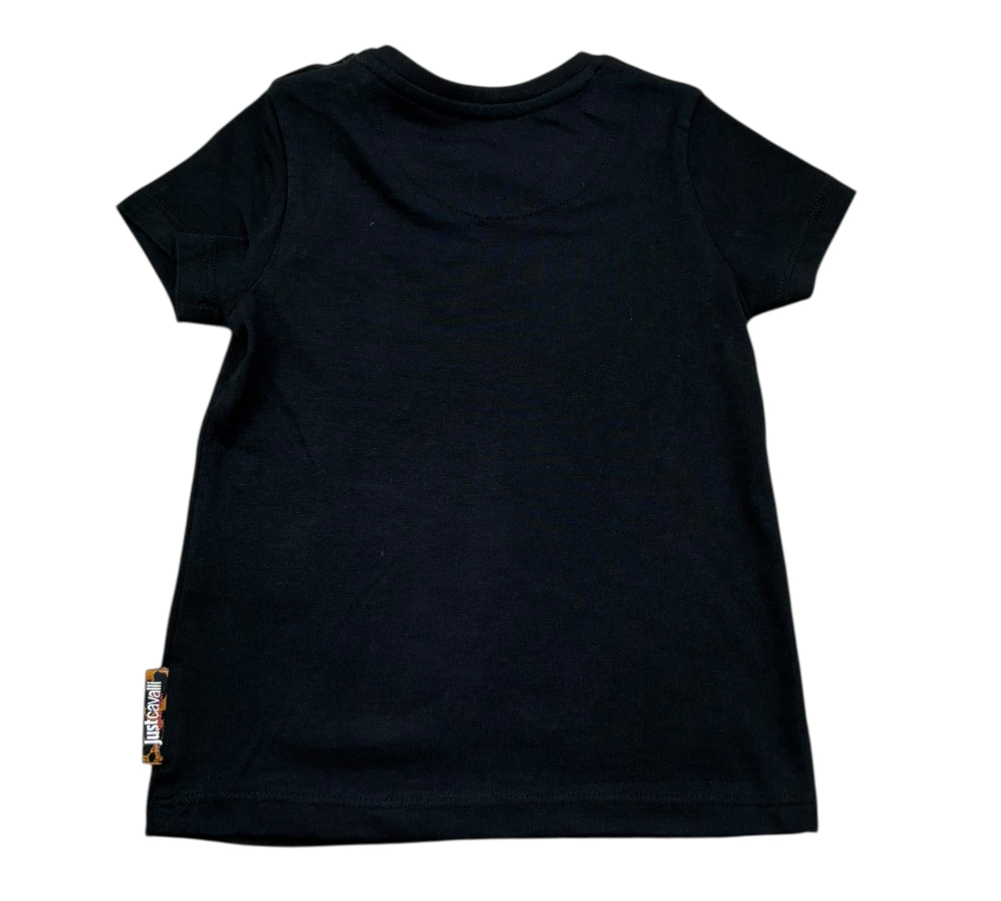 Just Cavalli T-Shirt Girocollo Tinta Unita con Logo per Neonato JIP26035CJ NERO JUST CAVALLI 