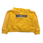 felpa tinta unita con cappuccio e stampa JIP26038FE GIALLO JUST CAVALLI 