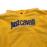 felpa tinta unita con cappuccio e stampa JIP26038FE GIALLO JUST CAVALLI 