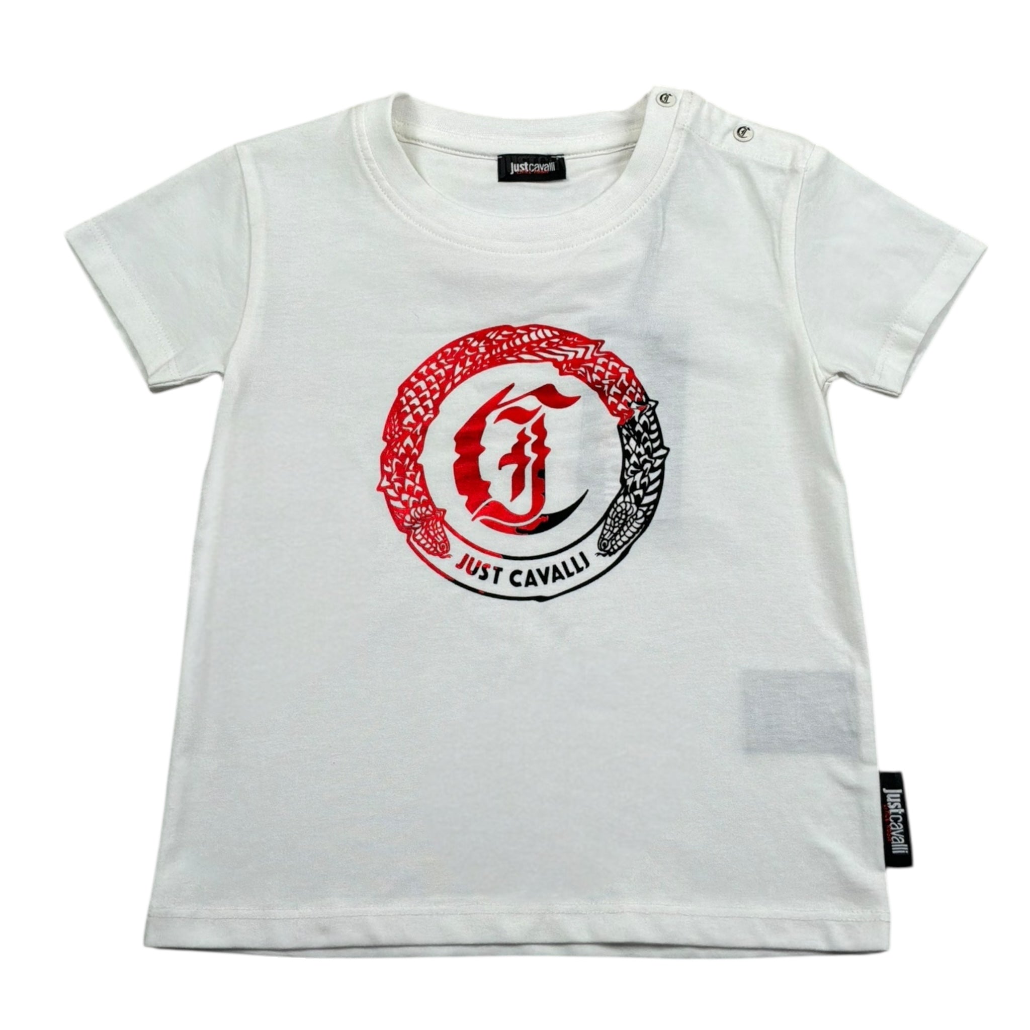 Just Cavalli T-Shirt Girocollo Tinta Unita con Stampa per Neonato JIP26065TS BIANCO JUST CAVALLI 