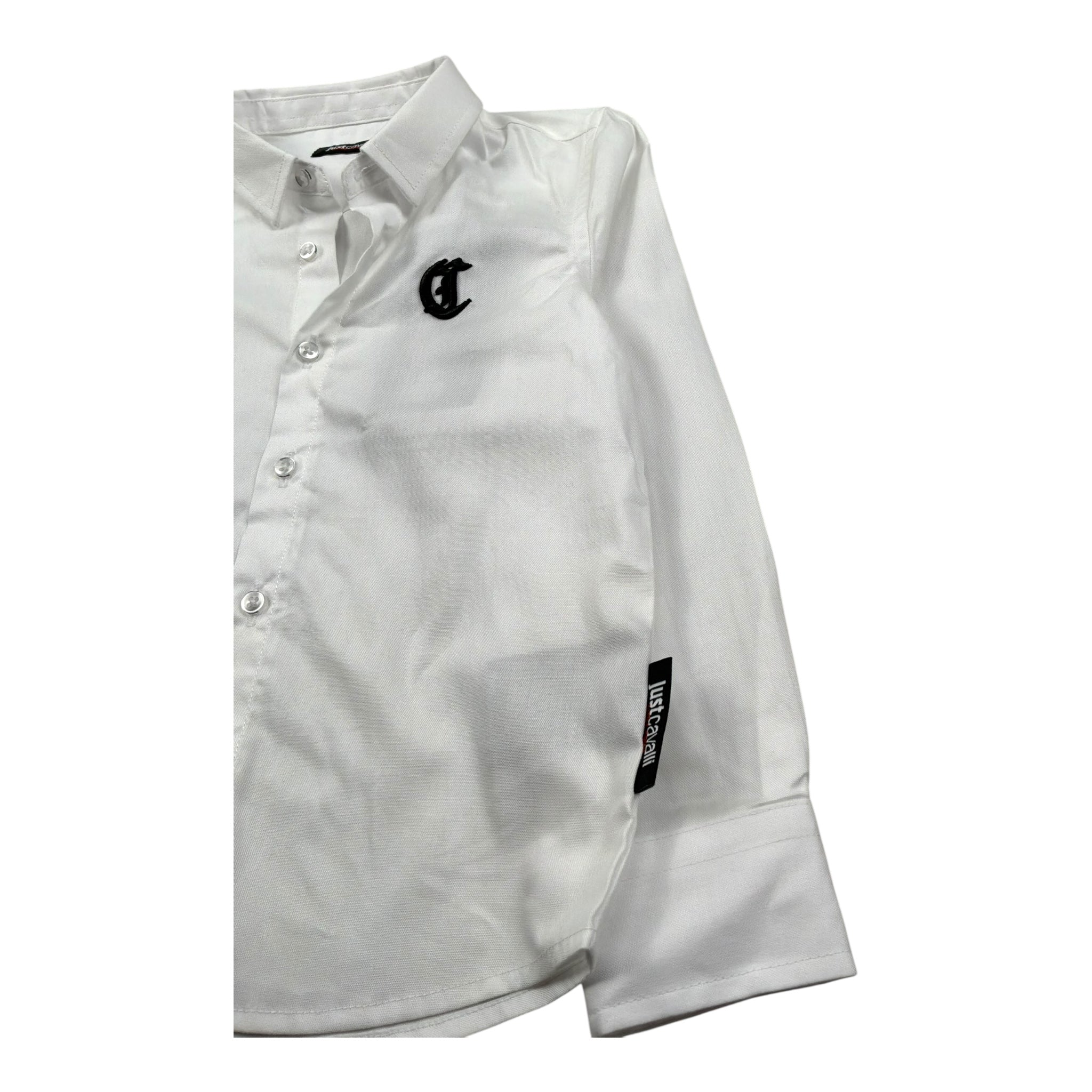 Just Cavalli Camicia Manica Lunga Tinta Unita con Ricamo Logo per Neonato JIP26066CA BIANCO JUST CAVALLI 
