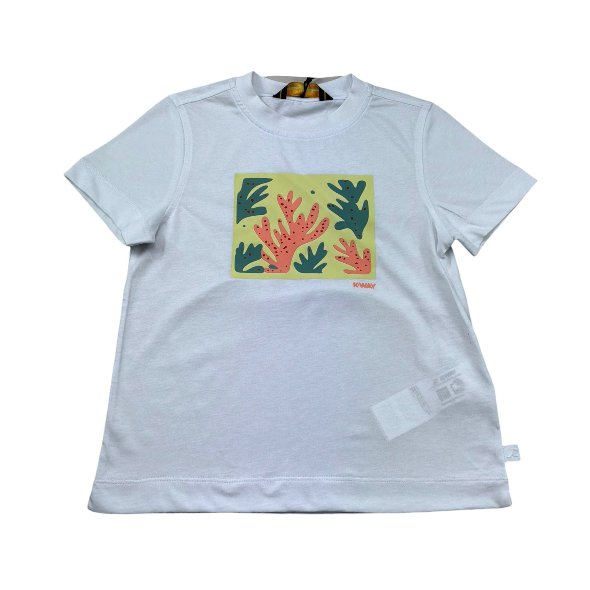 K-Way T-Shirt Girocollo Tinta Unita con Stampa per Bambina K2151RW BIANCO K-WAY 