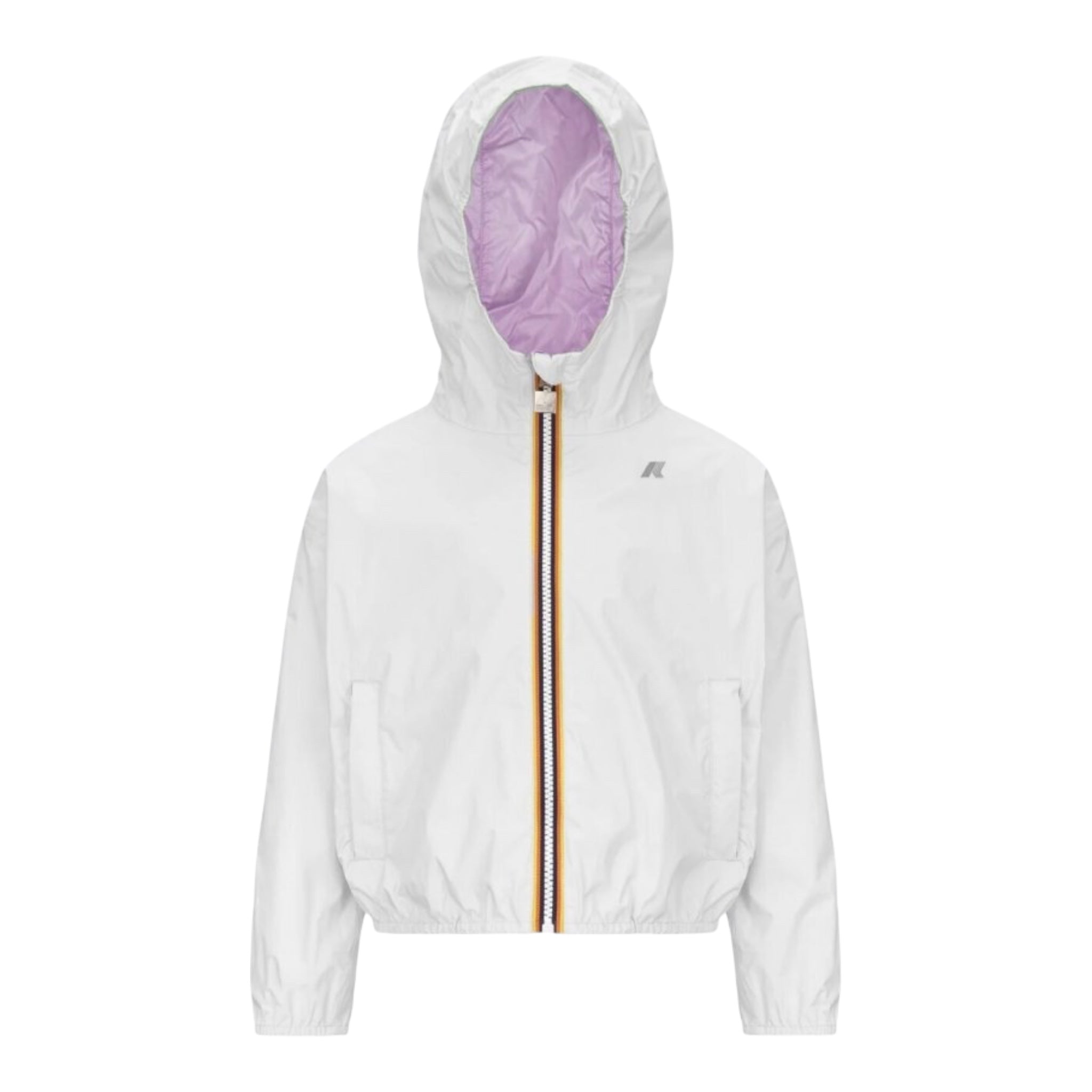 K-Way Giubbino Reversibile Bicolore con Cappuccio per Bambina K41337WX BIANCO/ROSA K-WAY 