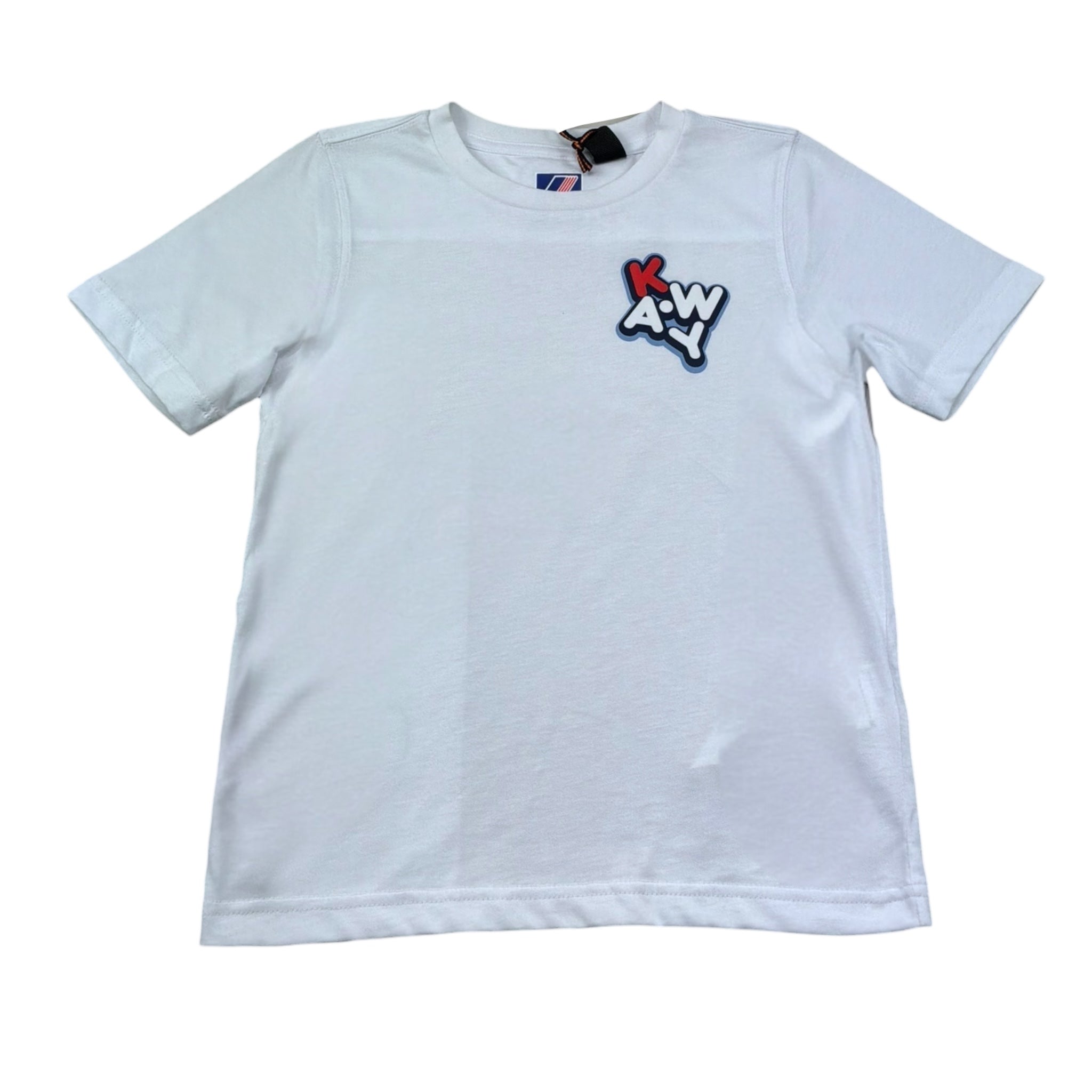 K-Way T-Shirt Girocollo Tinta Unita con Stampa per Bambino K4146DW BIANCO K-WAY 