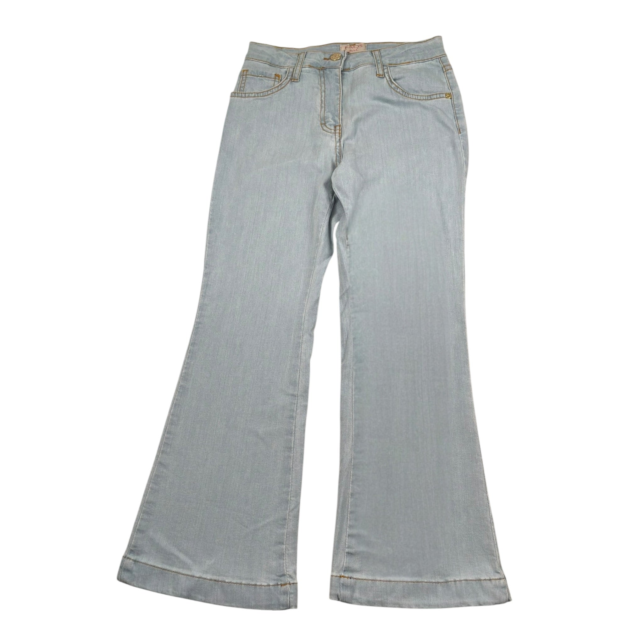 Kaos Jeans Tinta Unita Modello A Zampa per Bambina KS132 AZZURRO KAOS 