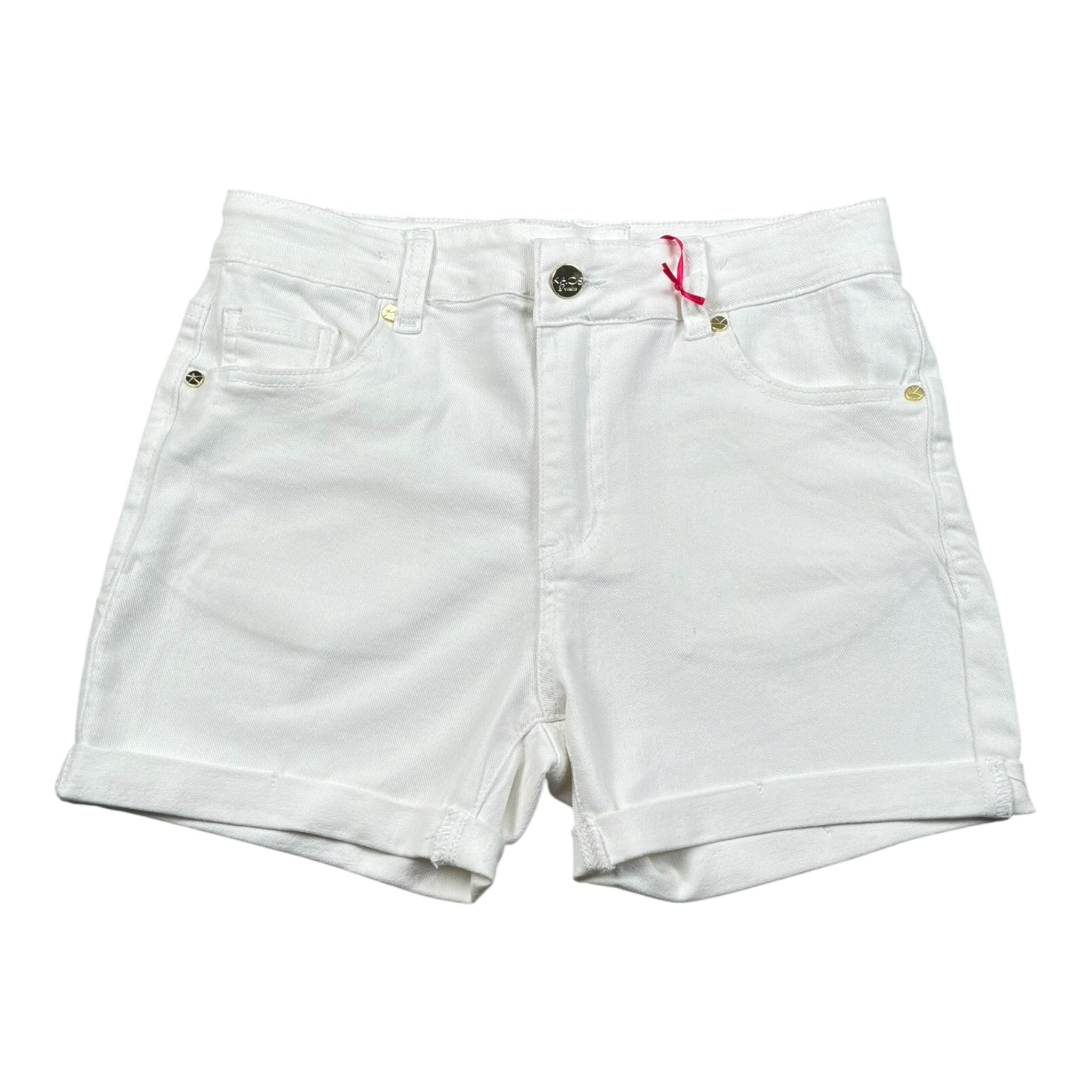 Kaos Short Tinta Unita con Girovita Regolabile per Bambina KS196 BIANCO KAOS 