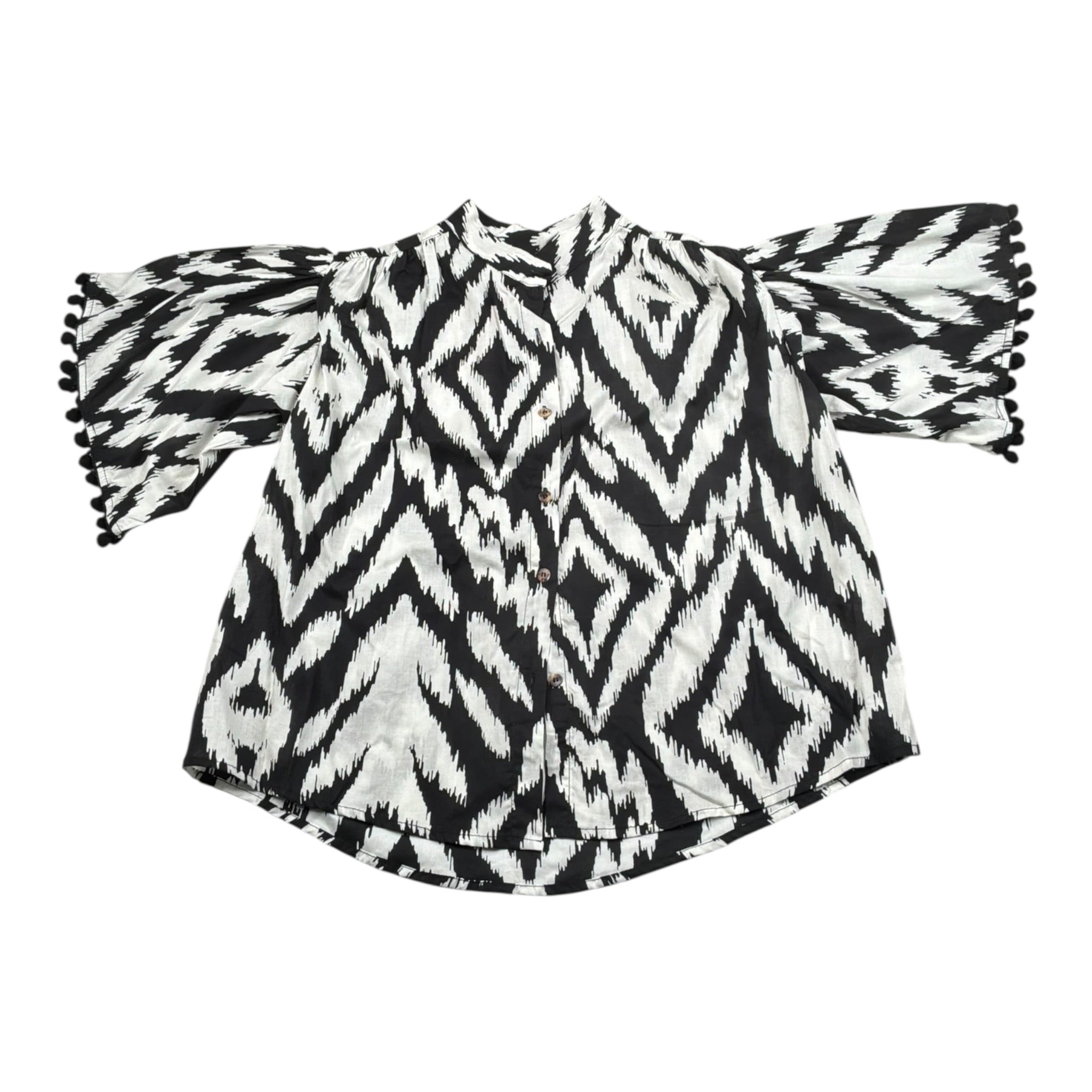 Kaos Camicia Bicolore con Stampa per Bambina KS199 PANNA KAOS 