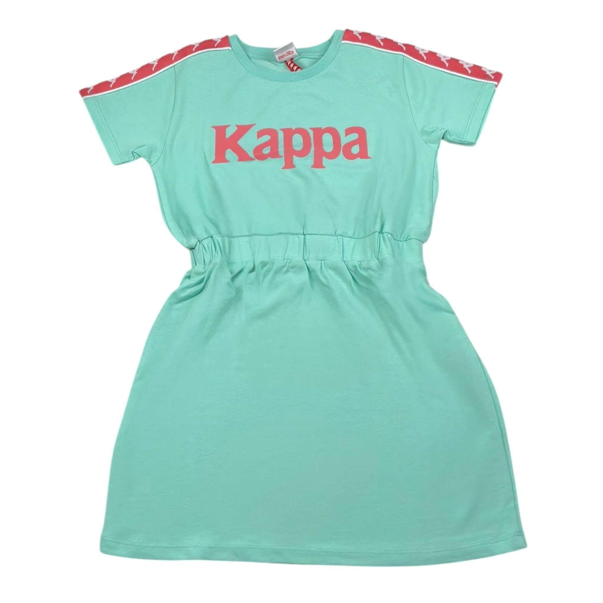 Kappa Abito Tinta Unita Mezza Manica con Stampa per Bambina 3746VM00017 VERDE ACQUA KAPPA 