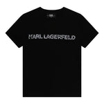 Karl Lagerfeld T-Shirt Girocollo tinta unita con Logo Nero per Bambino Z30055 NERO KARL LAGERFELD 