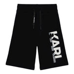 Karl Lagerfeld Bermuda Tuta Tinta Unita con Logo per Bambino Z30413 NERO KARL LAGERFELD 
