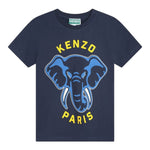Kenzo T-Shirt Girocollo tinta unita Blu per Bambino K60357 BLU KENZO 