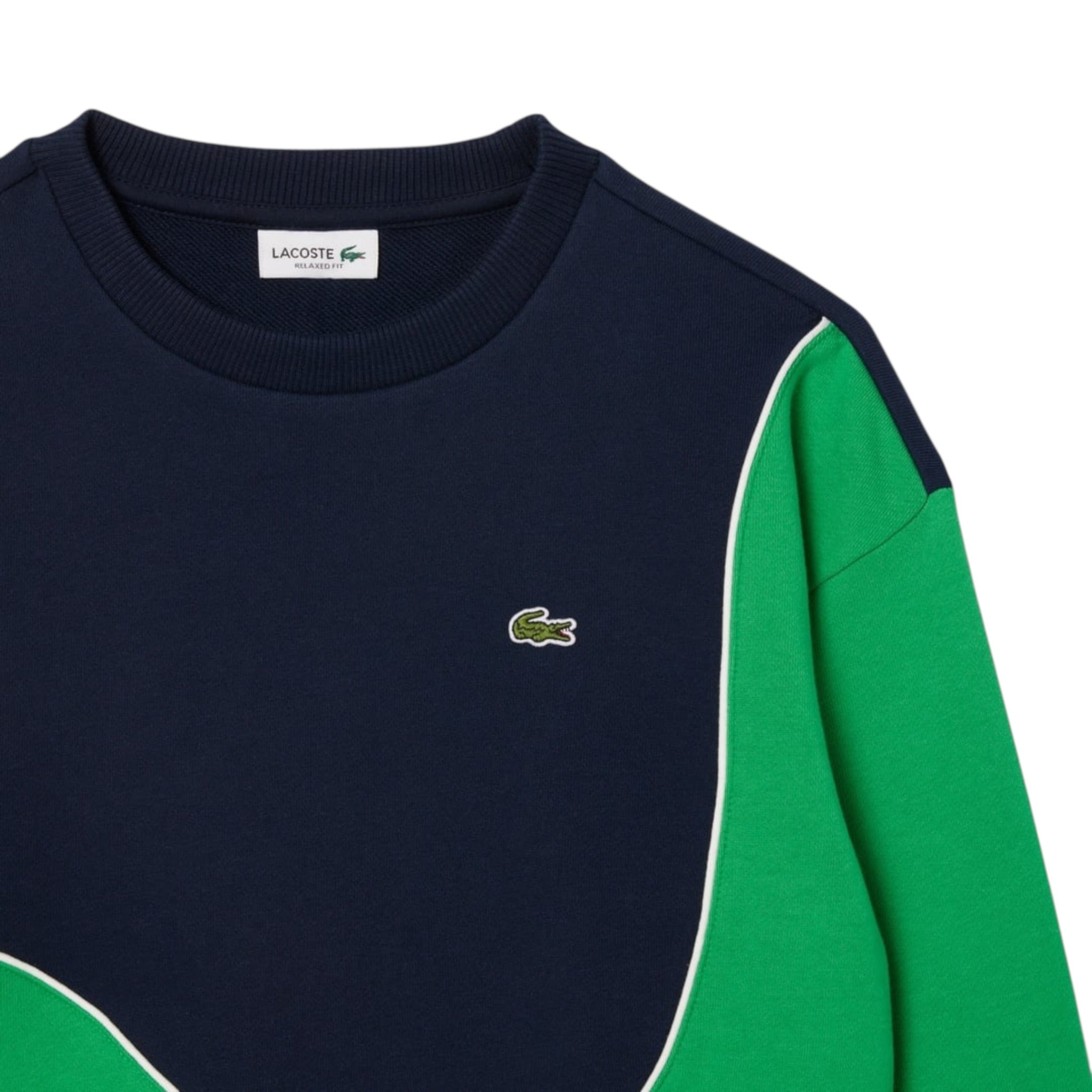 La Coste Felpa Chiusa Girocollo Bicolore con Stampa per Neonata SJ8436N BLU/VERDE LA COSTE 
