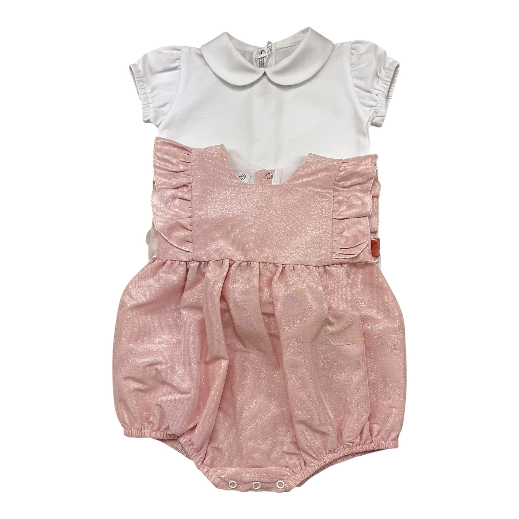 La Sartoria Dei Piccoli Completo 2 Pezzi Pagliaccetto-T-Shirts per Neonata LP310 BIANCO/ROSA LA SARTORIA DEI PICCOLI 