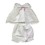 La Stupenderia Set Abito Cerimonia-Culotte Tinta Unita per Neonata CBAB54 BIANCO LA STUPENDERIA 