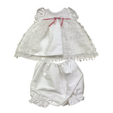La Stupenderia Set Abito Cerimonia-Culotte Tinta Unita per Neonata CBAB54 BIANCO LA STUPENDERIA 
