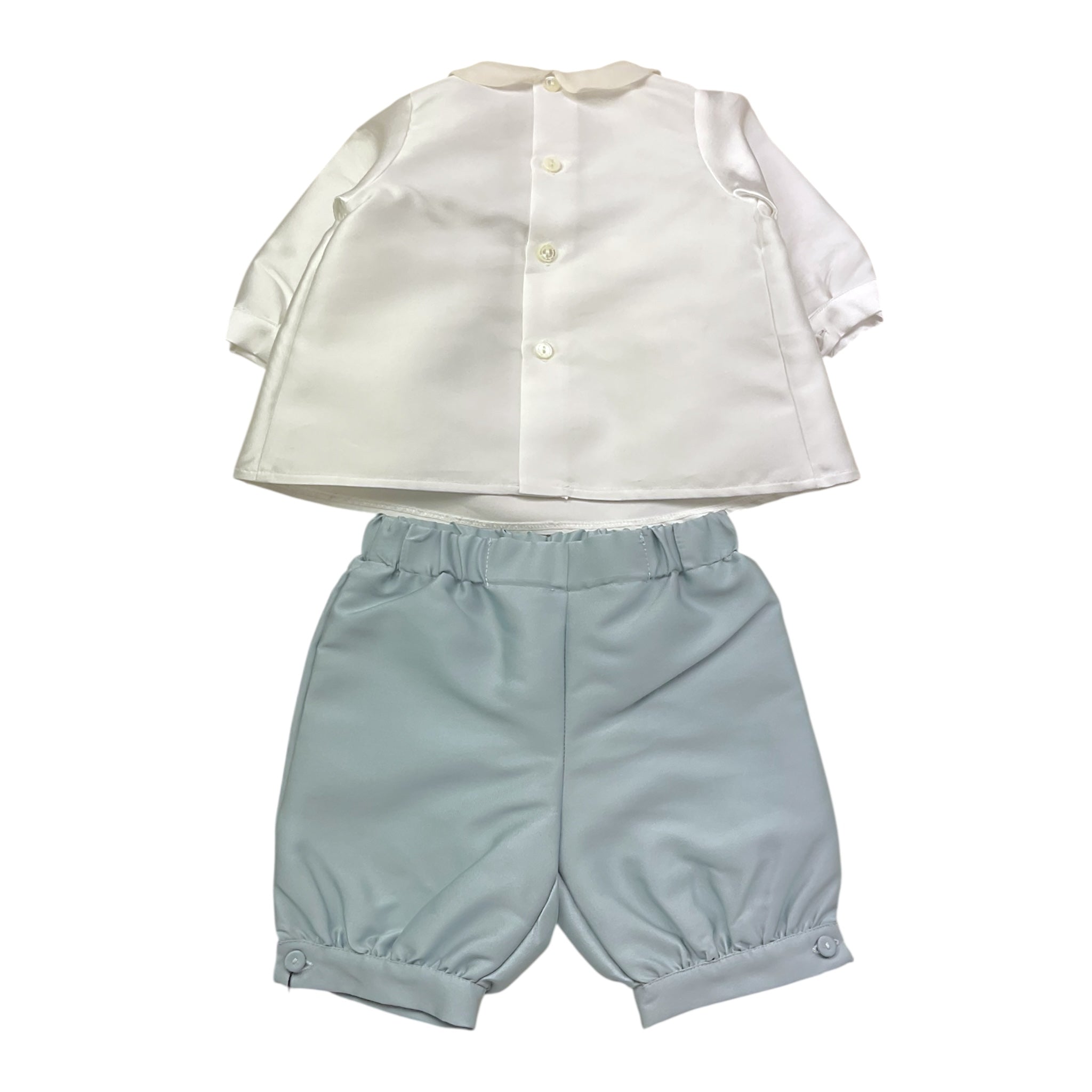 La Stupenderia Completo 2 Pezzi Camicia-Bermuda Bicolore per Neonato CBCT01S60 BIANCO/AZZURRO LA STUPENDERIA 