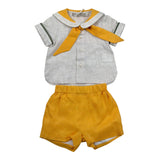 La Stupenderia Completo 2 Pezzi Camicia-Bermuda Bicolore Giallo/Beige per Neonato TBCT51X GIALLO/BEIGE LA STUPENDERIA 