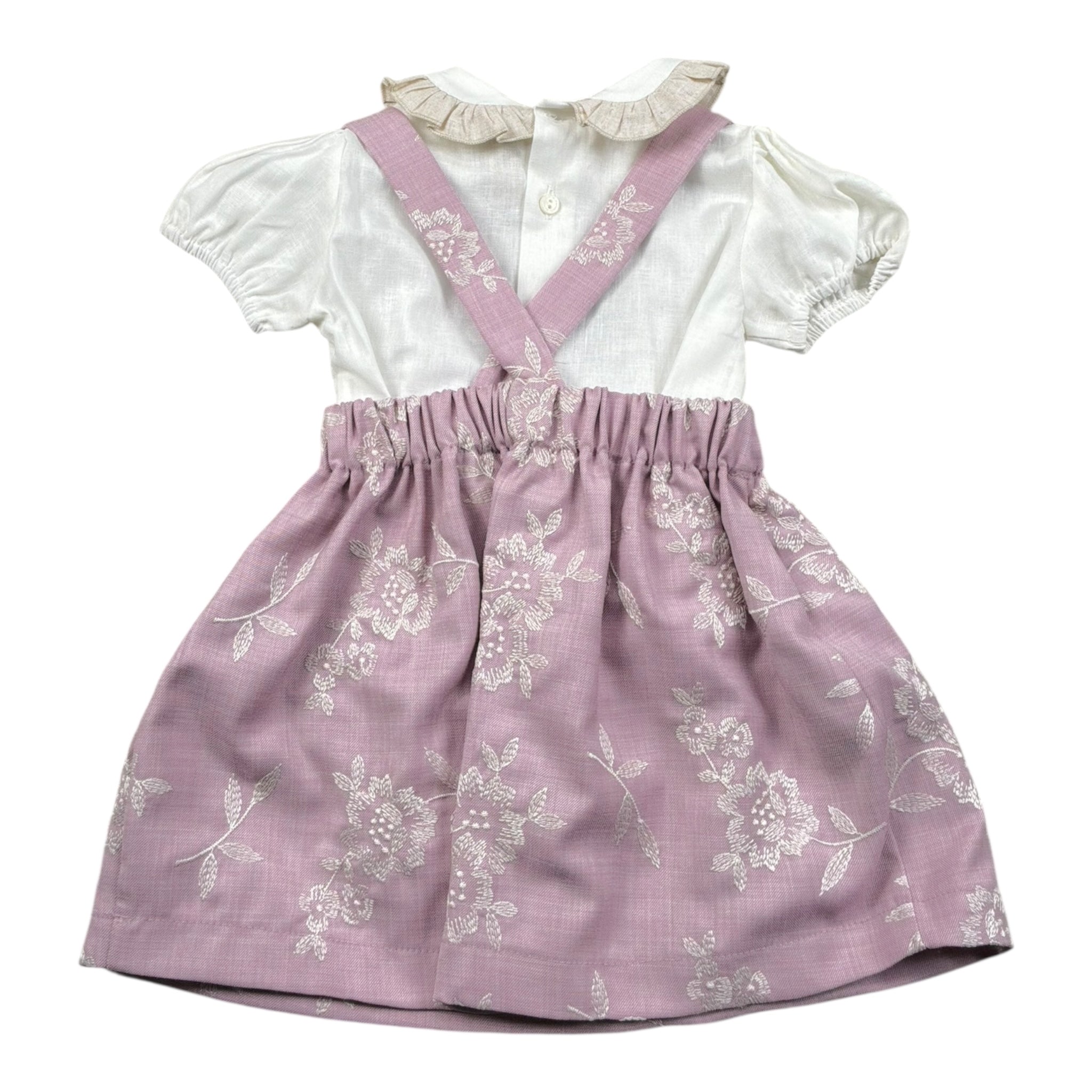 La Stupenderia Completo 2 Pezzi Body-Salopette Bicolore per Neonata TBCT544 BIANCO/ROSA LA STUPENDERIA 