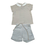 La Stupenderia Completo 2 Pezzi Camicia-Bermuda per Neonato TBCT57 BEIGE LA STUPENDERIA 