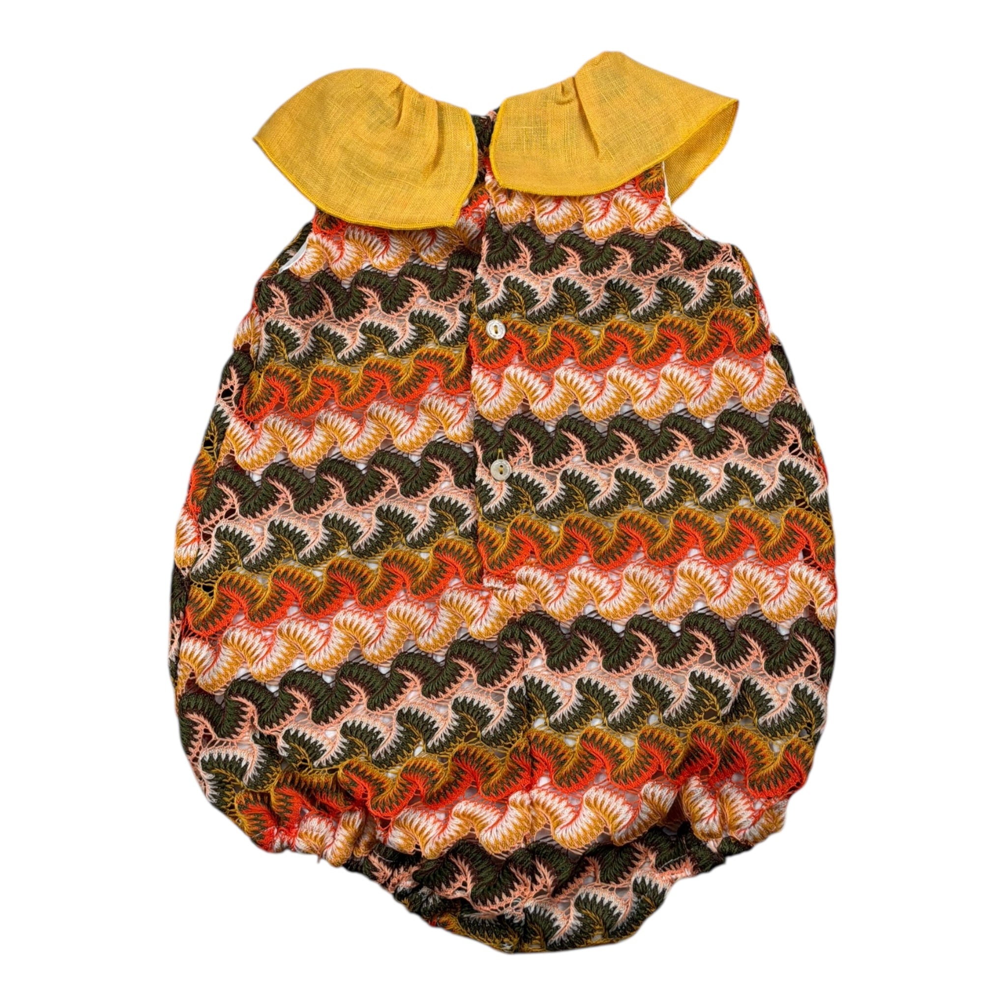 La Stupenderia Pagliaccetto Multicolor con Colletto per Neonata TBPG50000 ARANCIONE LA STUPENDERIA 