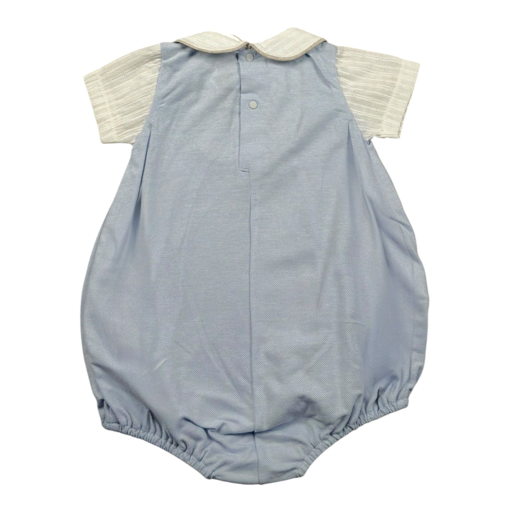 La Stupenderia Pagliaccetto Bicolore con Colletto per Neonata TBTT57 AZZURRO LA STUPENDERIA 