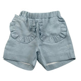 La Stupenderia Short Tinta Unita con Elastico In Vita per Neonata TJBR74X AZZURRO LA STUPENDERIA 
