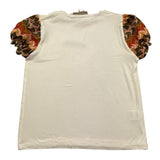 La Stupenderia T-Shirt Tinta Unita con Maniche In Contrasto per Bambina TJMG82 PANNA LA STUPENDERIA 