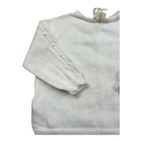 La Stupenderia Cardigan Tinta Unita con Ricami per Neonato V2401308A BIANCO LA STUPENDERIA 