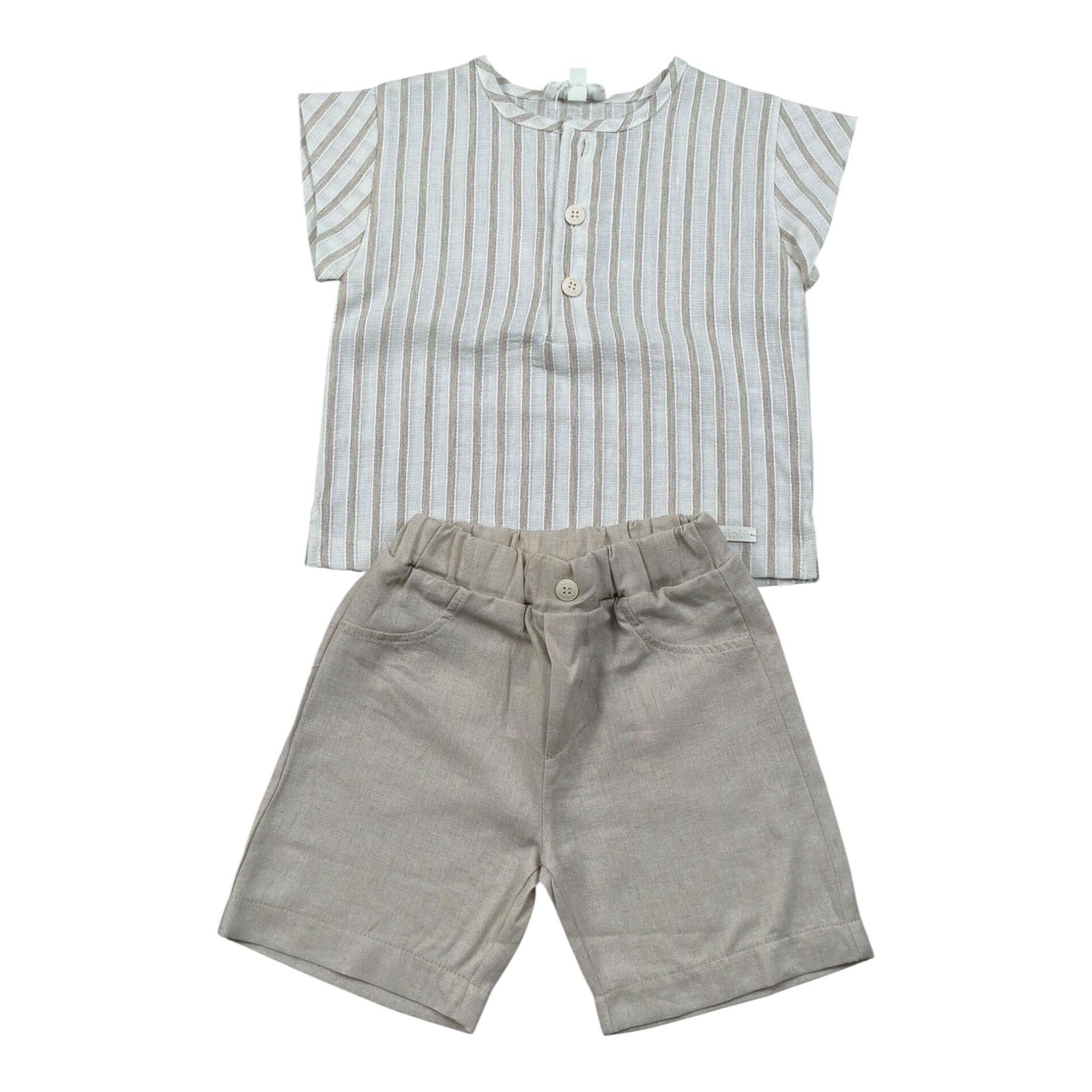 Lalalu' Completo 2 Pezzi Camicia-Bermuda Beige per Neonato CCTL2P BEIGE LALALU' 