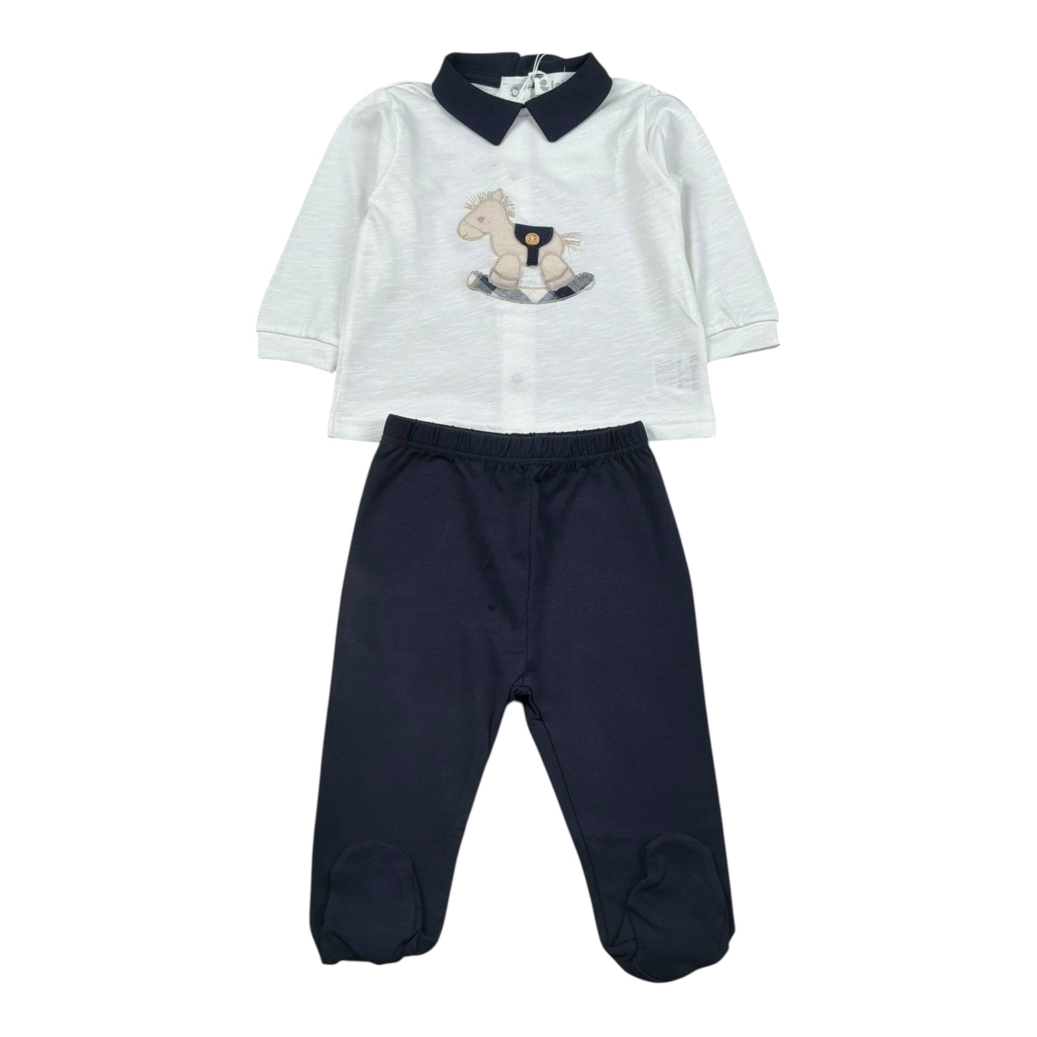 Lalalu' Completo 2 Pezzi Shirt-Ghettina per Neonato CPL6P BIANCO/BLU LALALU' 