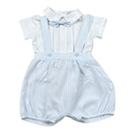 Lalalu' Completo 3 Pezzi Salopette-T-Shirt-Papillions per Neonato SLT1I BIANCO/AZZURRO LALALU' 