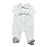 Lalalu' Tutina Tinta Unita con Stampa per Neonata TJL011P BIANCO LALALU' 