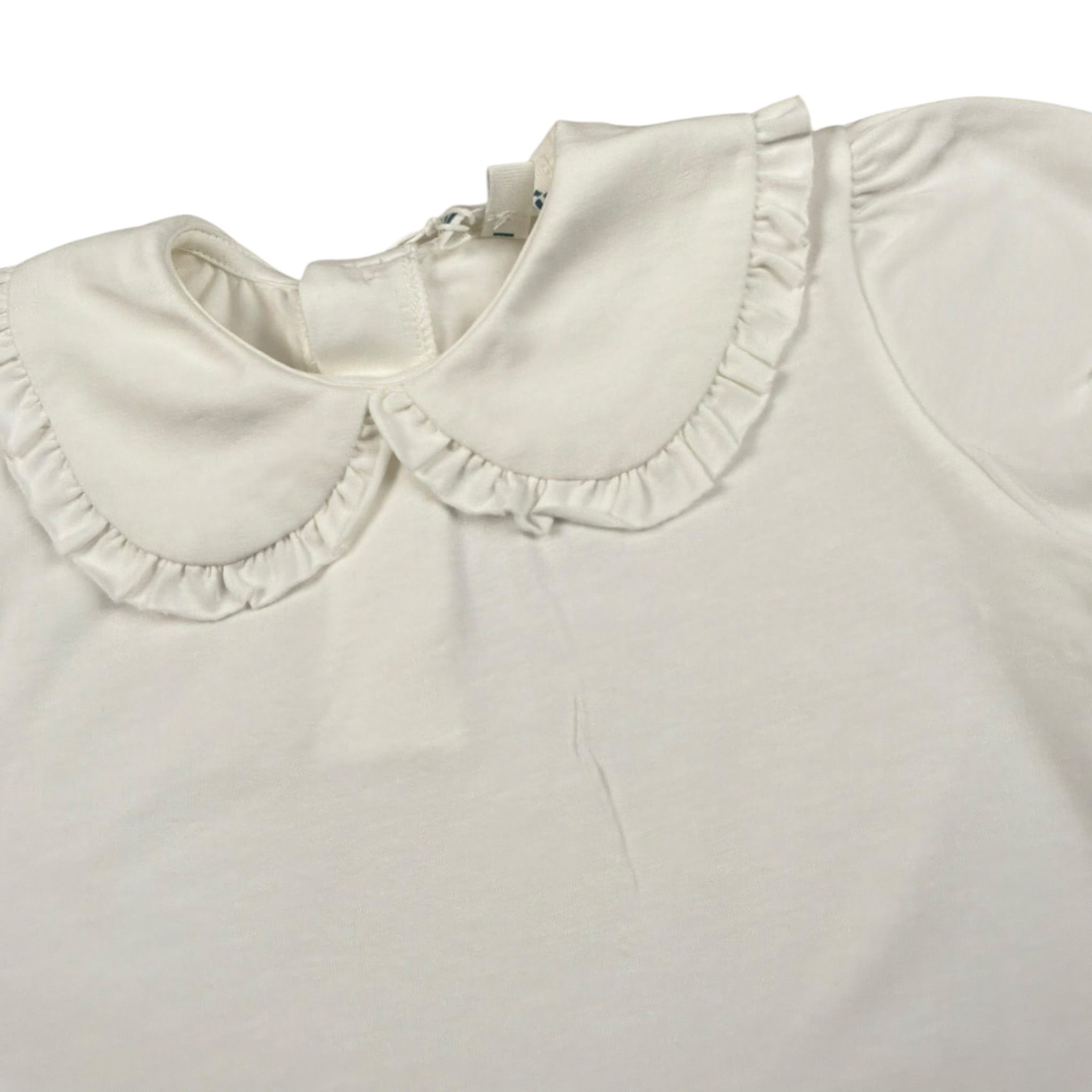 Lalalu' T-Shirt tinta unita con Colletto Bianco per Neonata TSL170PB BIANCO LALALU' 