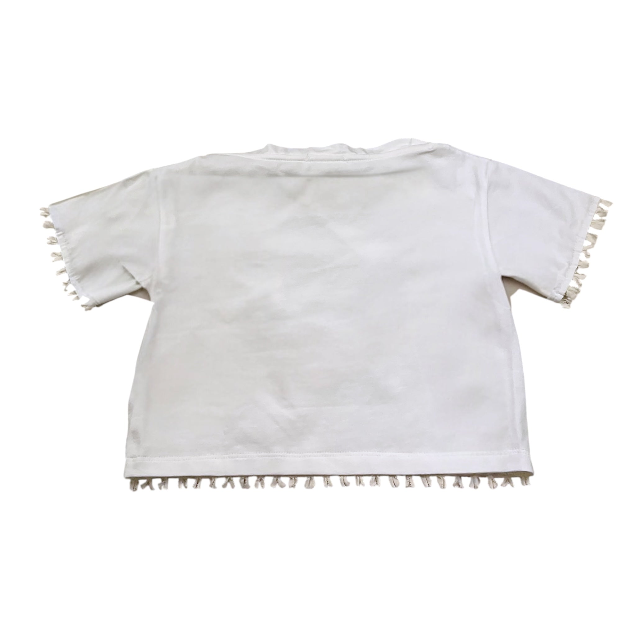 Lalalu' T-Shirt Tinta Unita Girocollo con Taschino per Bambina TSL80PB BIANCO LALALU' 