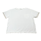 Lalalu' T-Shirt Tinta Unita Girocollo con Taschino per Bambina TSL80PBX BIANCO LALALU' 