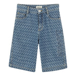 Lanvin Bermuda In Denim Tinta Unita con Girovita Regolabile per Bambino N30220 BLU LANVIN 