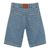 Lanvin Bermuda In Denim Tinta Unita con Girovita Regolabile per Bambino N30220 BLU LANVIN 