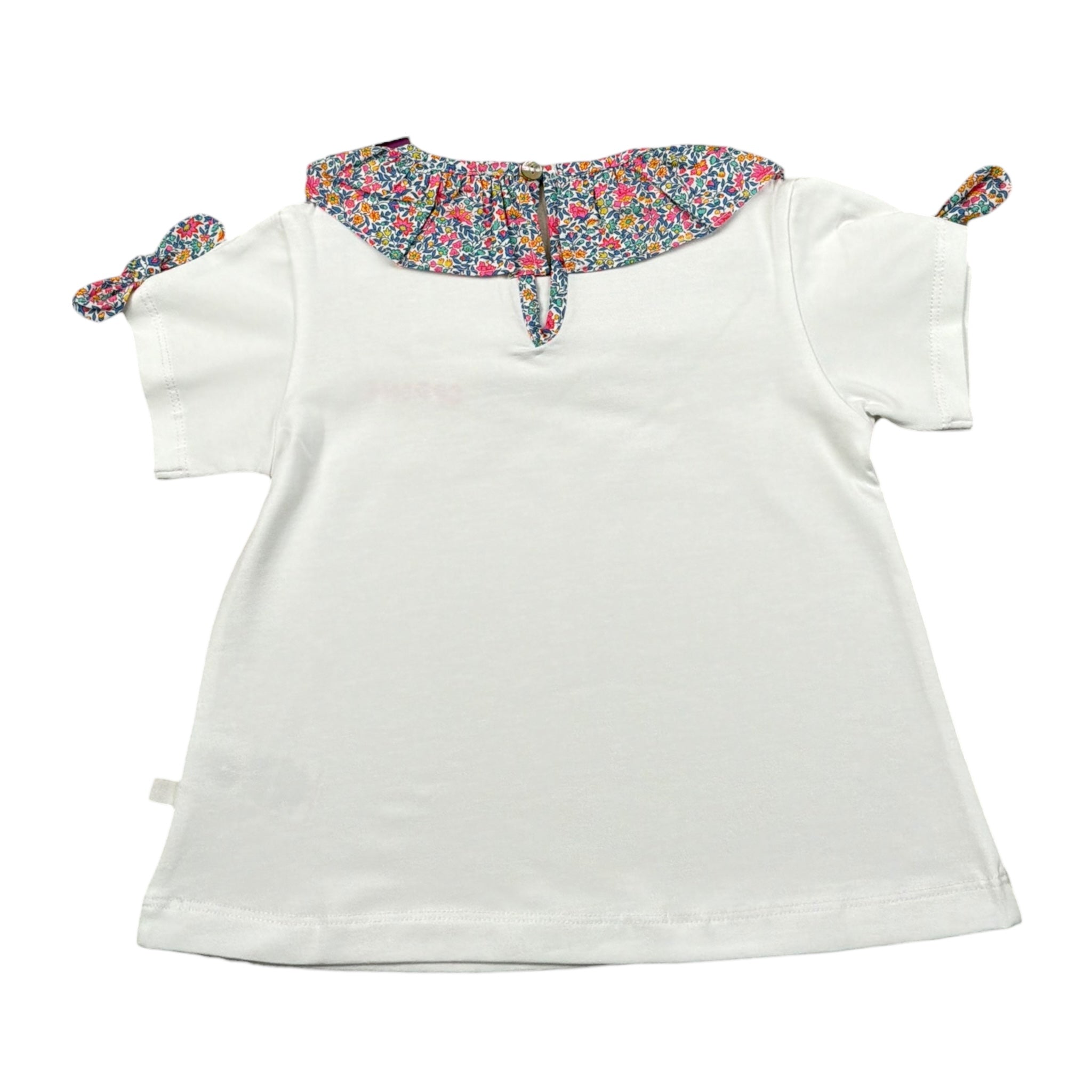 Laranjinha T-Shirt Tinta Unita con Colletto per Neonata 92907V5863L67 BIANCO LARANJINHA 
